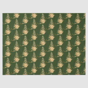 Gold Ribbon Christmas Tree Present Tissue Paper