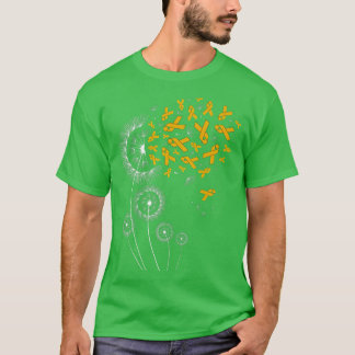 Gold Ribbon & Dandelion Childhood Cancer Awareness T-Shirt