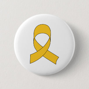 Gold Ribbon Drawing 6 Cm Round Badge