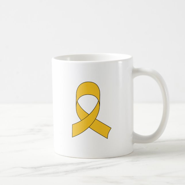 Gold Ribbon Drawing Coffee Mug (Right)