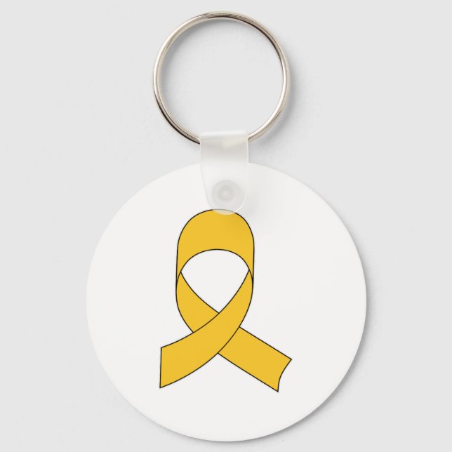 Gold Ribbon Drawing Key Ring (Front)