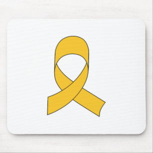 Gold Ribbon Drawing Mouse Pad