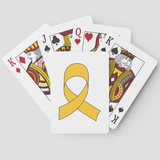 Gold Ribbon Drawing Playing Cards (Back)