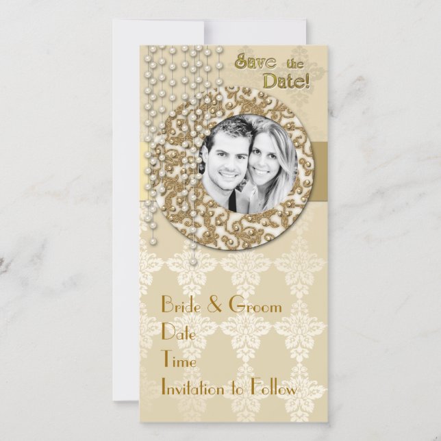 Gold Ribbon Save the Date (Front)
