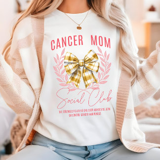 Gold ribbon support, cancer Mom Social Club, T-Shirt