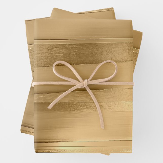 gold ribbon texture metallic stylish  wrapping paper sheet (In situ)
