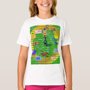 Gold Ring Plane Bowtie Teddy Bear Geometric T-Shirt