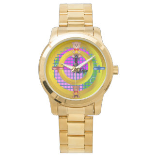Gold Ring Plane Bowtie Teddy Bear Geometric Watch