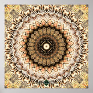 Gold Ripples Mandala 2 Poster