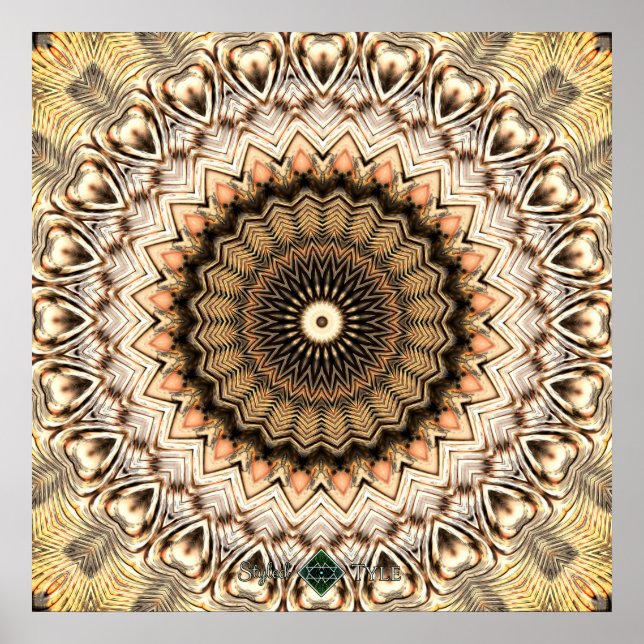 Gold Ripples Mandala 2 Poster (Front)