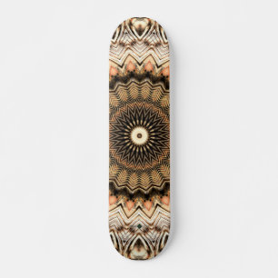 Gold Ripples Mandala 2 Skateboard