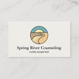 Gold River Sunset Horizon Wellness Counsellor Logo Business Card