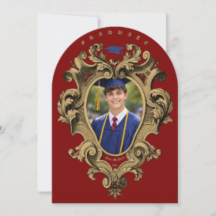 Gold Rococo Cartouche Photo Template Graduation