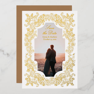Gold Rococo Photo Save the Date