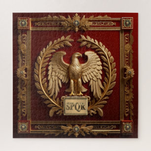Gold Roman Imperial Eagle over Red No.4 Jigsaw Puzzle