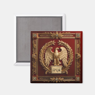 Gold Roman Imperial Eagle over Red No.4 Magnet