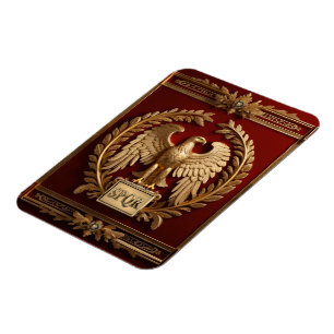 Gold Roman Imperial Eagle over Red No.4 Magnet