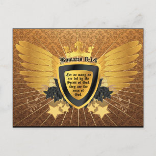 Gold Romans 8:14, Sons of God Postcard