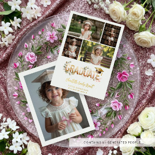 Gold Romantic Botanical Pre-K Graduation 5-Photo
