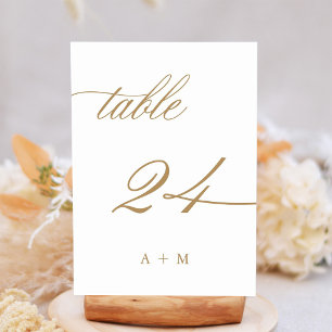 Gold Romantic Calligraphy Wedding Number 24, Table Number