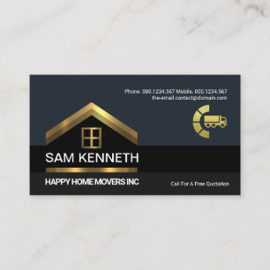 Gold Roof Window Building Home Moving Transport Business Card