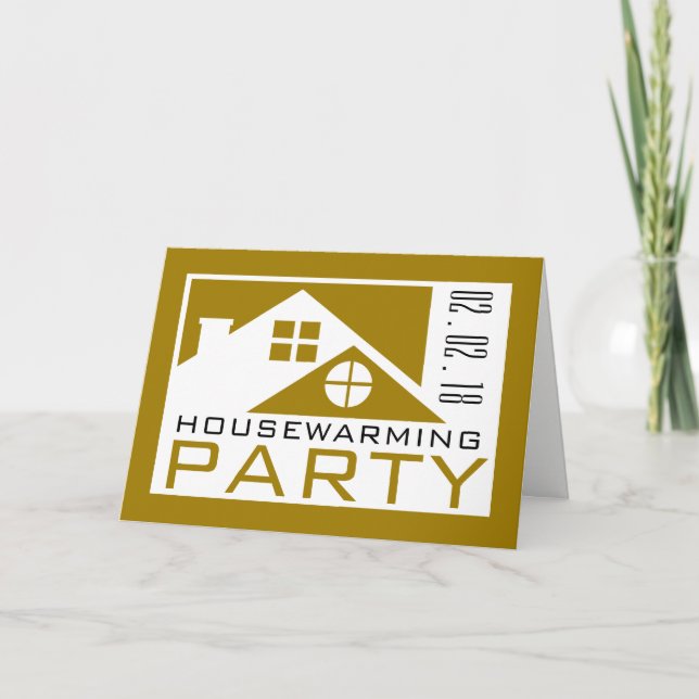 Gold Rooftop, Housewarming Party Invitation (Front)