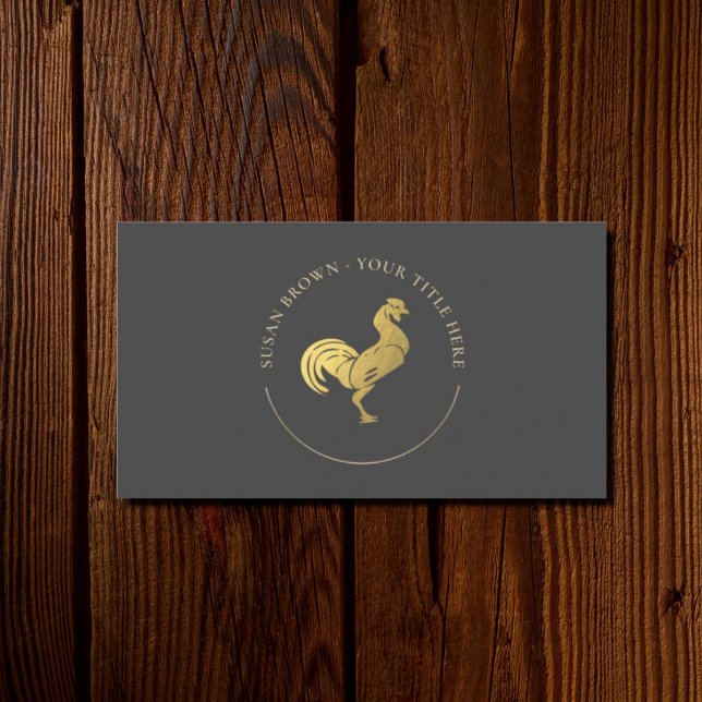 Gold Rooster Logo Business Card (Creator Uploaded)