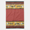 Gold Roosters Red & Tan Check Swirl Kitchen