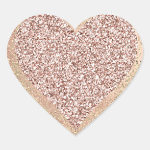 Gold Rose Glitter Girly Blush Lux Heart Blush Sticker