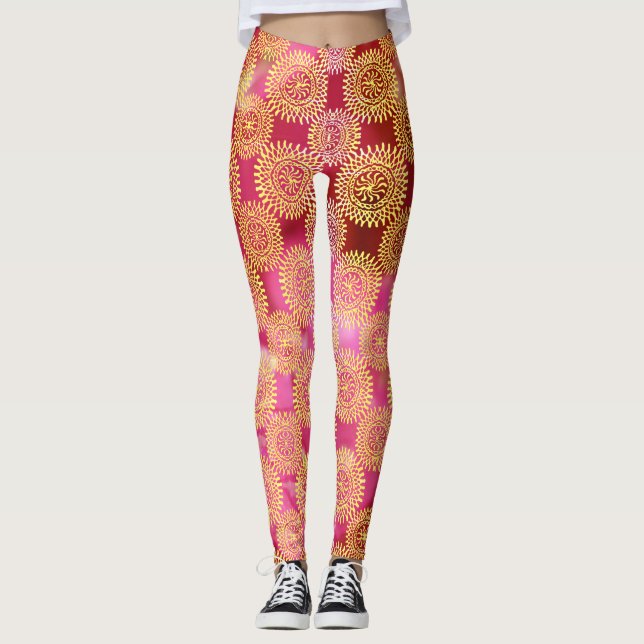 Gold Rose Leggings (Front)
