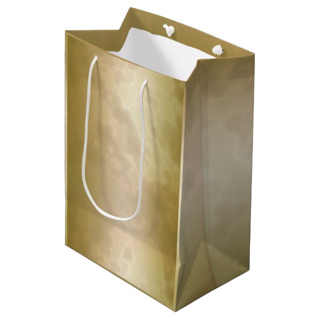 Gold Rose Marble Medium Gift Bag (Front Angled)