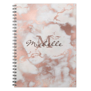 Gold Rose Marble - Snow Effect - Elegant Notebook