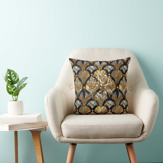 Gold Rose on Glass Cushion (Creator Uploaded)