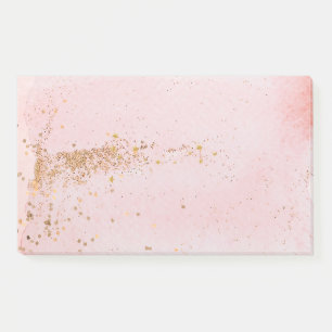 Gold Rose Pink Glitter Stars Post-it Notes