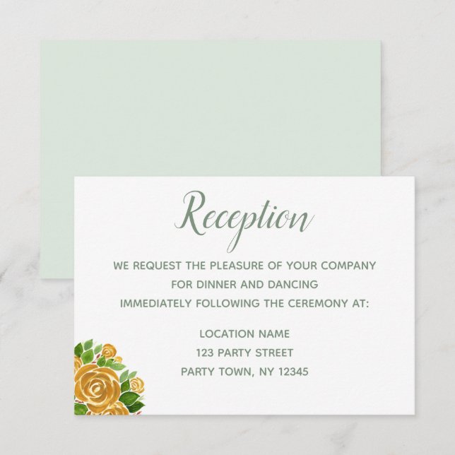 Gold Rose Reception Card (Front/Back)