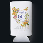 Gold Rose Ribbon 60th Birthday Cooler<br><div class="desc">Lovely and elegant rose with butterfly.</div>
