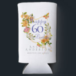 Gold Rose Ribbon 60th Birthday Cooler<br><div class="desc">Lovely and elegant rose with butterfly.</div>