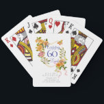 Gold Rose Ribbon 60th Birthday Playing Cards<br><div class="desc">Lovely and elegant rose with butterfly.</div>