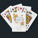 Gold Rose Ribbon 60th Birthday Playing Cards<br><div class="desc">Lovely and elegant rose with butterfly.</div>