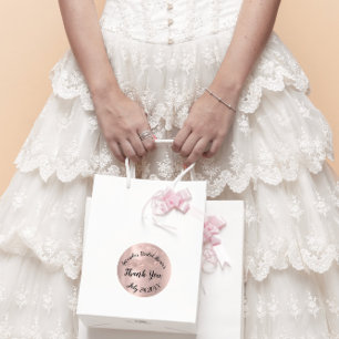 Gold Rose Spark  Thank You Sweet Bridal Shower Classic Round Sticker