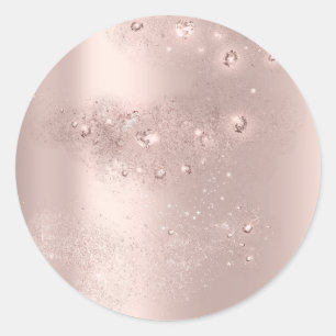 Gold Rose Spark  Thank You Sweet Bridal Shower Classic Round Sticker