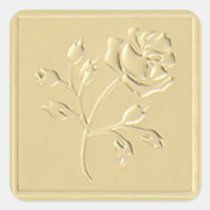Gold Rose Square Sticker