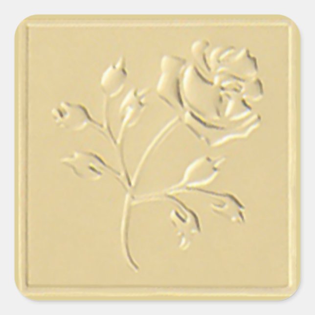 Gold Rose Square Sticker (Front)