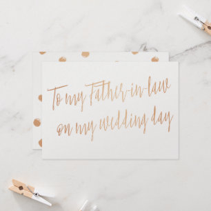 Gold Rose "To my father-in-law on my wedding day" Card