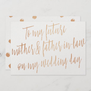 Gold Rose "To my future mother and father-in-law" Invitation