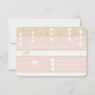 Gold Rose Wedding Under the Stars RSVP Card