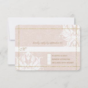 Gold Rose Wedding Under the Stars RSVP Card