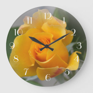 Gold Rosebud Large Clock