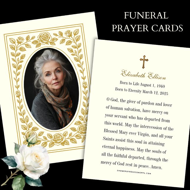Gold Roses Catholic Funeral Prayer Memorial  (Creator Uploaded)