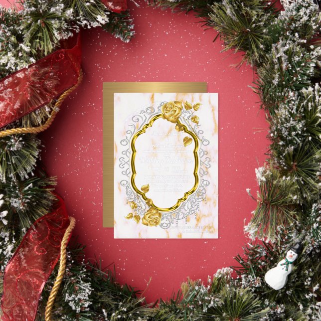 Gold Roses on a Gold frame with White Lace. (Insitu)